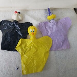 Vintage‎ Looney Tunes Hand Puppets Sylvester Tweety Road Runner Lot of 3